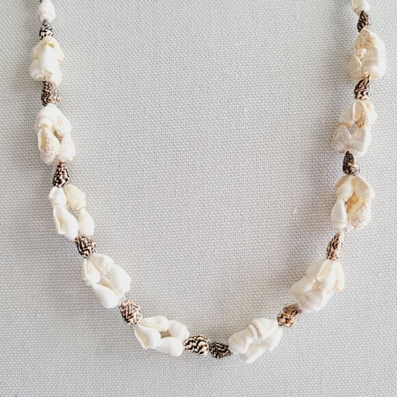 Nautical Beachy Infinity Style Shell Necklace Bohemian Natural Coastal Costume - Picture 2 of 4